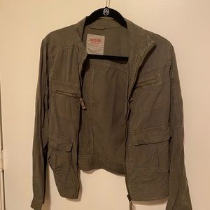 Army green zip up jacket